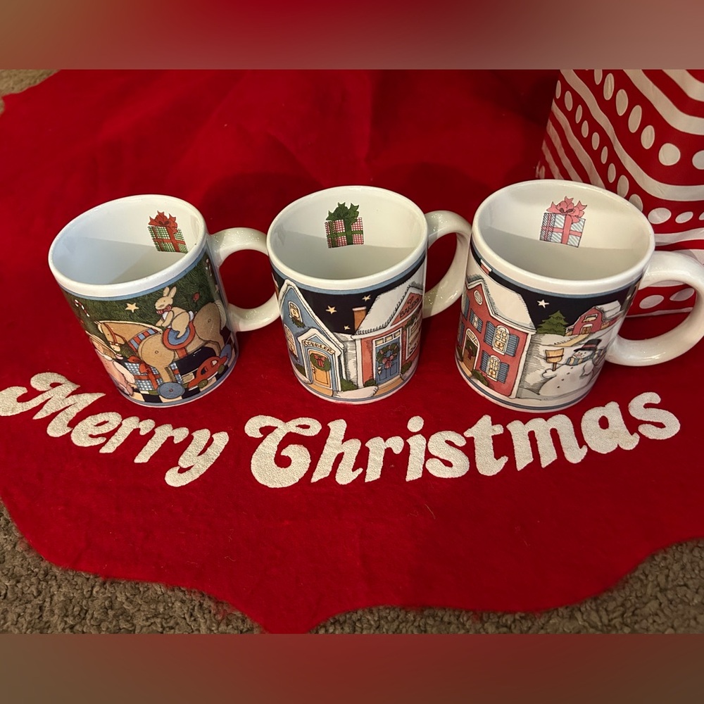Susan Winget Christmas Mugs 1992